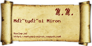 Mátyási Miron névjegykártya